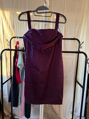 Sleeveless Cowl Neck Cocktail Dress in Plum